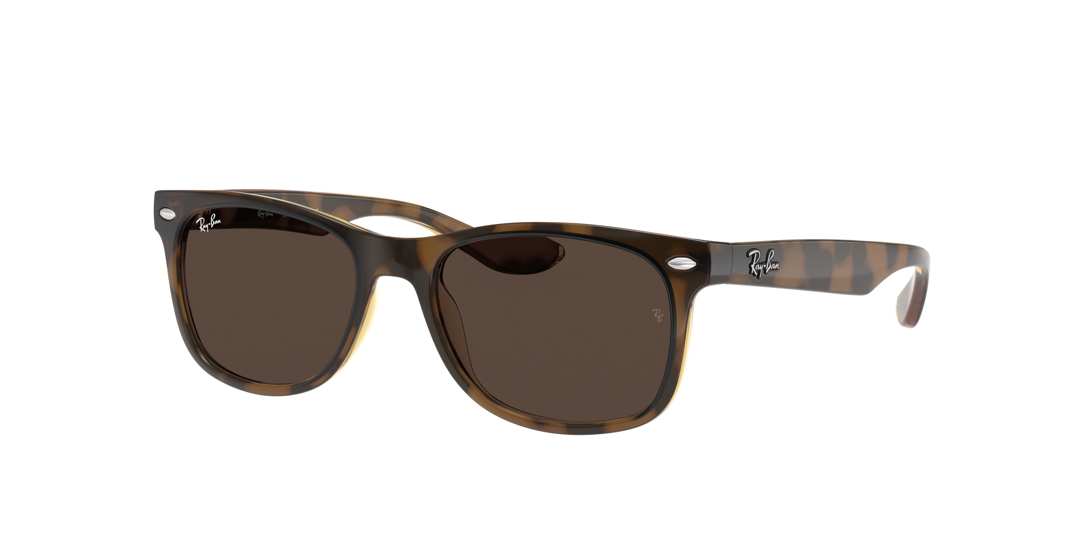 Ray - Ban Enfant RJ9052S Junior New Wayfarer 152/73 Lunettes De Soleil Injecté Tortue Marron Carré Normale-image